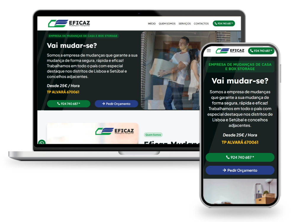 mockup eficaz mudanças
